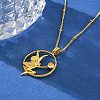 Brass Clear Cubic Zirconia Pendant Necklaces for Women NJEW-B121-01G-01-2