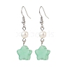 Natural & Synthetic Gemstone Star Dangle Earring for Women EJEW-JE05063-3