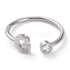 Brass Micro Pave Clear Cubic Zirconia Cuff Rings RJEW-J074-01P-G-1
