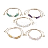 Gemstone Chip Braided Bead Bracelets BJEW-JB10833-1