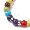 8mm Round Mixed Gemstone Beaded Stretch Bracelets BJEW-JB10438-3