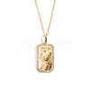 Brass Micro Pave Cubic Zirconia Rectangle with Constellation Pendant Necklaces PW-WG95654-09-1