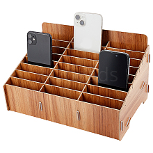 24-Grid Wooden Cell Phone Storage Box CON-WH0094-05A