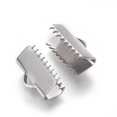 Tarnish Resistant 304 Stainless Steel Ribbon Crimp Ends STAS-E471-05E-P-1