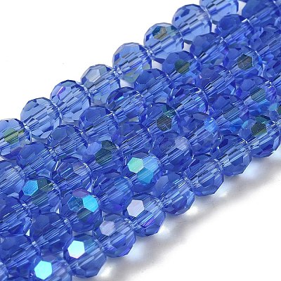 Electroplate Transparent Glass Beads Strands EGLA-A035-T6mm-L14-1