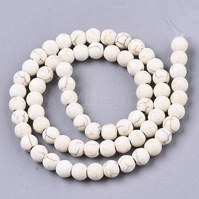 Synthetic Magnesite Beads Strands TURQ-S192-6mm-1-1
