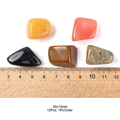 12Pcs 12 Style Natural & Synthetic Gemstone Beads G-FS0001-69-1
