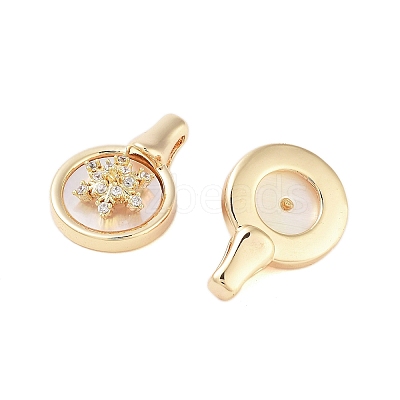 Brass Micro Pave Clear Cubic Zirconia Pendants KK-Z059-11G-1