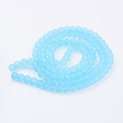 Baking Paint Transparent Glass Bead Strands X-GLAA-S031-8mm-21-1