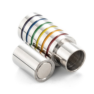 304 Stainless Steel Magnetic Enamel Clasps LS-STAS-P285-02P-1