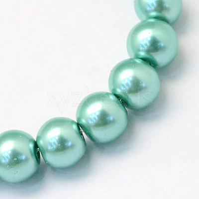 Baking Paint Pearlized Glass Pearl Round Bead Strands HY-Q003-4mm-32-1