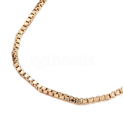 1mm Rack Plating Brass Box Chain Adjustable Slider Necklaces for Women Men MAK-L044-56KCG-1