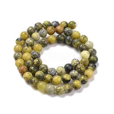 Natural Yellow Turquoise(Jasper) Beads Strands G-Q462-6mm-22-1