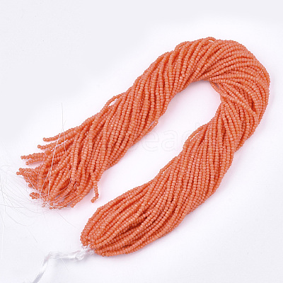 Opaque Solid Color Glass Beads Strands X-GLAA-S178-14A-06-1
