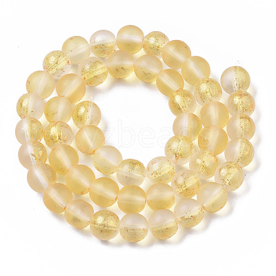Frosted Spray Painted Glass Beads Strands GLAA-N035-03C-C08-1
