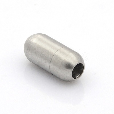 Tarnish Resistant 304 Stainless Steel Matte Surface Magnetic Clasps with Glue-in Ends STAS-O042-C-24-1