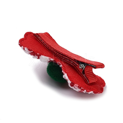 Christmas Theme Cloth Felt Fabric Alligator Hair Clip OHAR-R100-01E-1