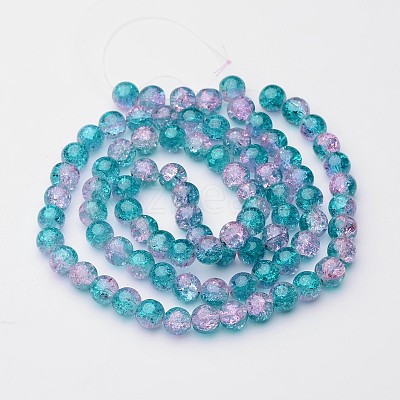 Crackle Glass Beads Strands X-CCG-Q002-10mm-06-1