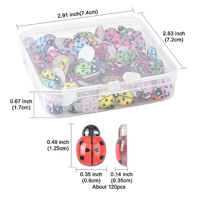 120Pcs Transparent Resin Insect Decoden Cabochons CRES-FS0001-30-1