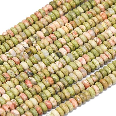 Natural Unakite Beads Strands G-P575-A12-4x2mm-02-1