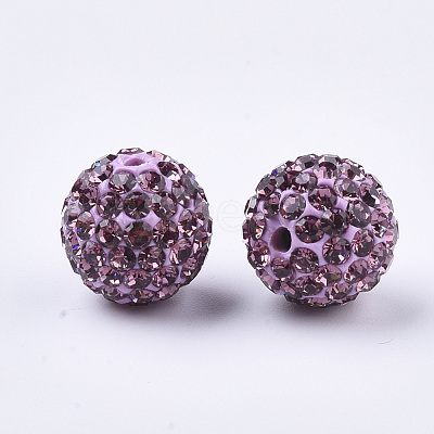 Handmade Polymer Clay Rhinestone Beads RB-S250-12mm-A27-1