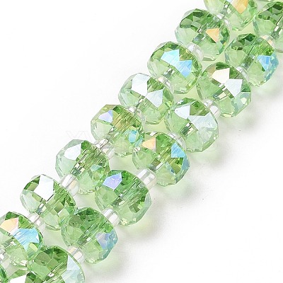 Electroplate Transparent Glass Beads Strands EGLA-H101-03G-1