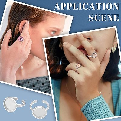 DIY Flat Round Cuff Ring Making Kit DIY-UN0003-46-1