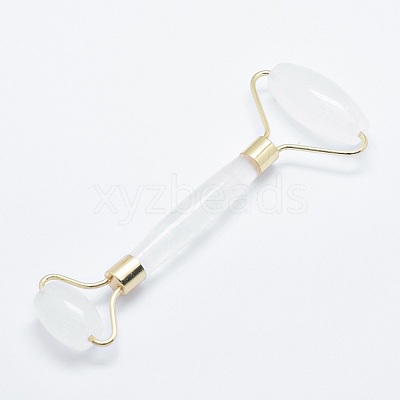 Natural Quartz Crystal Brass Face Massager MRMJ-G008-22G-1