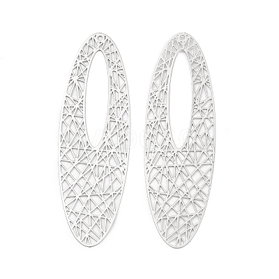 Brass Filigree Big Pendants KK-B064-02P-1