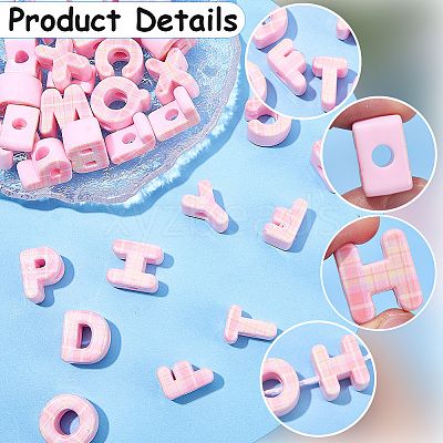 50Pcs Printed Opaque Acrylic European Beads MACR-SP0002-21A-1