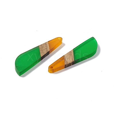 Transparent Resin & Walnut Wood Big Pendants RESI-M027-07C-1