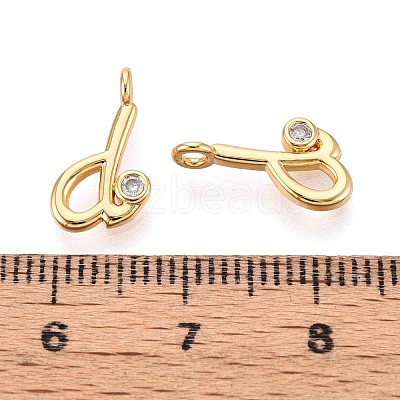 Brass Micro Pave Cubic Zirconia Charms KK-N263-97G-D-1