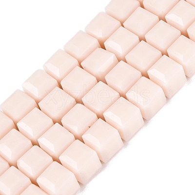 Opaque Glass Beads Strands GLAA-R041-8x8mm-C01-1