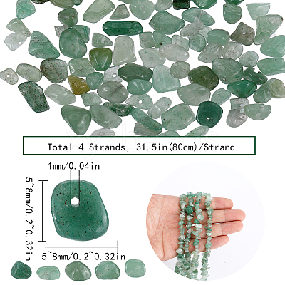 4 Strands Natural Aventurine Chip Beads Strands G-SC0002-69-1