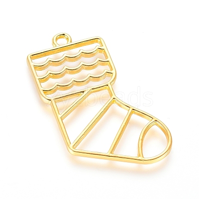 Alloy Open Back Bezel Pendants PALLOY-E564-40G-1