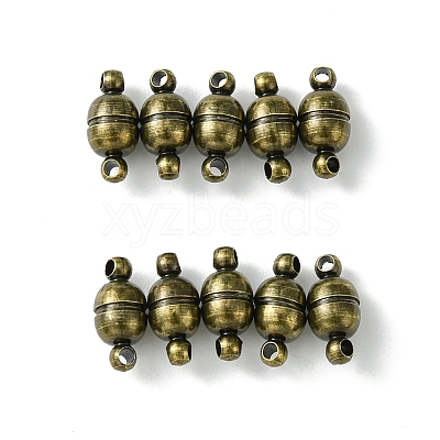 10Pcs Round Brass Magnetic Clasps with Loops KK-FS0001-34AB-1
