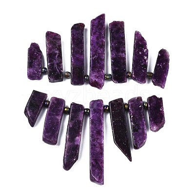 Natural Lepidolite/Purple Mica Stone Beads Strands X-G-N215-007-1