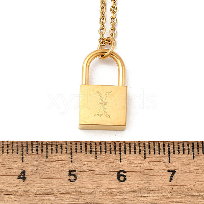 304 Stainless Steel Rolo Chain Pendant Necklaces NJEW-S444-01G-24-1