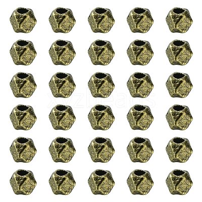 Polyhedron Tibetan Style Alloy Finding Beads FIND-YW0004-25AB-1