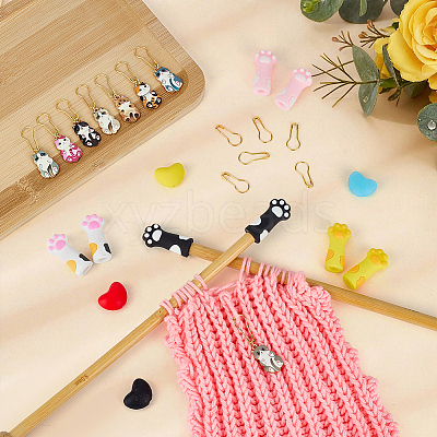 66Pcs Alloy Locking Stitch Markers HJEW-MA00053-1