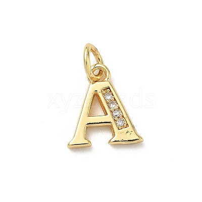 Brass Micro Pave Cubic Zirconia Charms KK-I382-03G-A-1