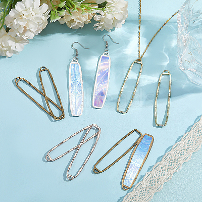24Pcs 4 Colors Alloy Open Back Bezel Big Pendants FIND-CA0008-86-1