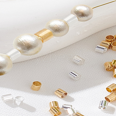 4 Bags 2 Colors Brass Crimp Beads KK-LP0001-78-1