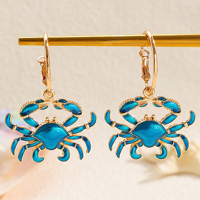 Crab Alloy Enamel Hoop Earrings WG3E1EE-03-1