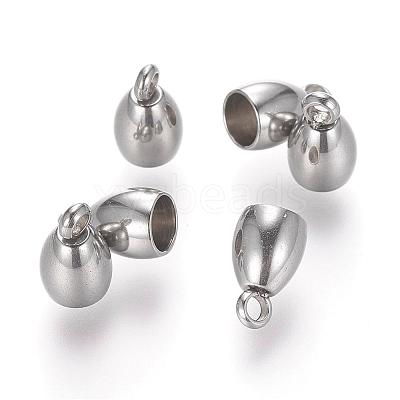Tarnish Resistant 201 Stainless Steel Cord Ends STAS-P118-01-1