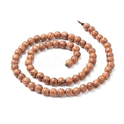 Wood Beads Strands X-WOOD-F008-03-B-1