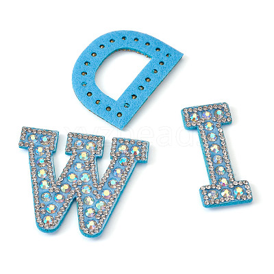 Alphabet Resin Rhinestone Patches DIY-TAC0005-45F-1