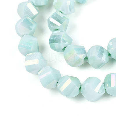 Anti-Tarnish Electroplate Glass Beads Strands GLAA-T025-8mm-14D-1