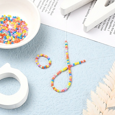 3500Pcs 7 Colors 12/0 Baking Paint Glass Round Seed Beads SEED-YW0001-26-1