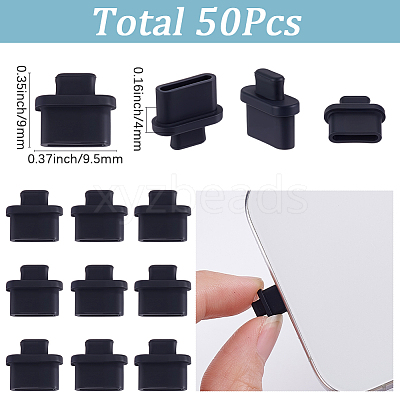 50Pcs TPU Mobile Anti-Dust Plugs FIND-SC0022-46A-1